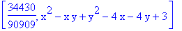 [34430/90909, x^2-x*y+y^2-4*x-4*y+3]